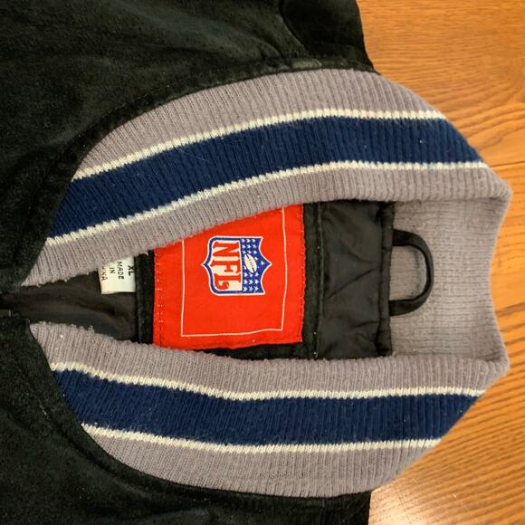 Vintage New England Patriots Suede Varsity Jacket NFL Leather Size XL 90s–2000s - Picture 13 of 14